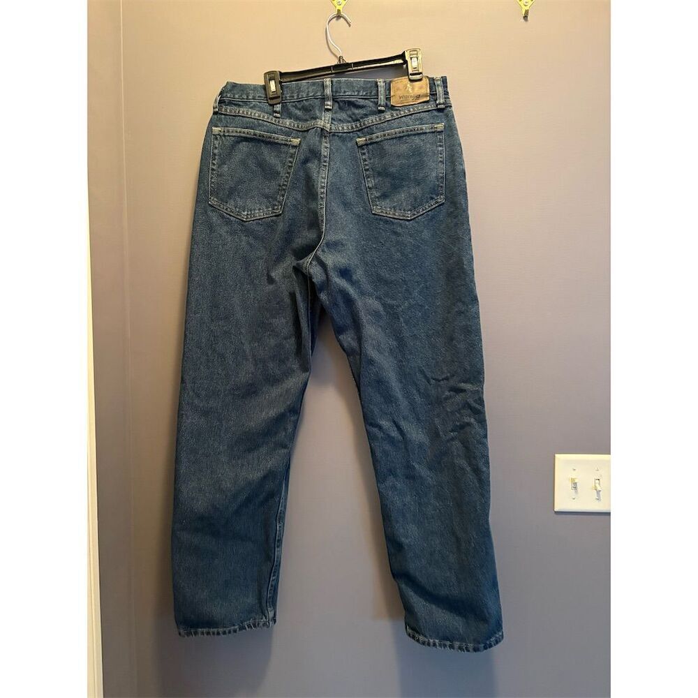 Wrangler Men's Relaxed Fit Straight Jeans Blue Denim Size 38x32 - Picture 7 of 11